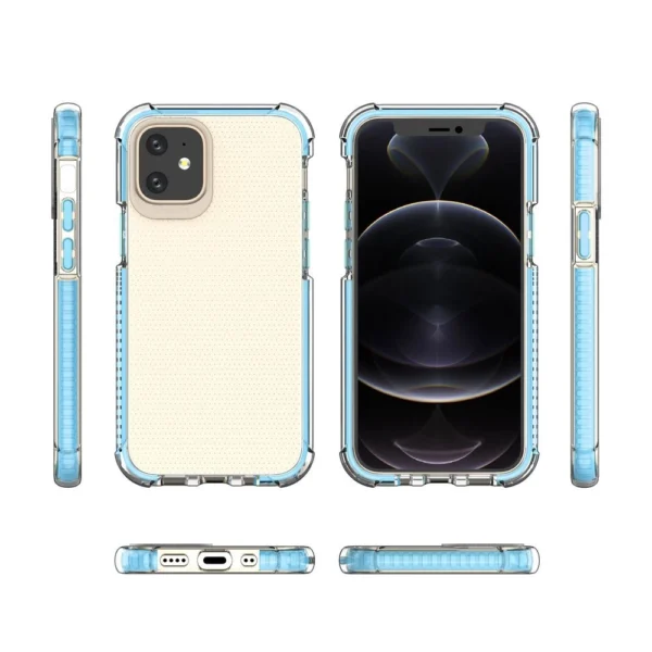 Spring Armor clear TPU gel rugged protective cover with colorful frame for iPhone 12 mini greeneng