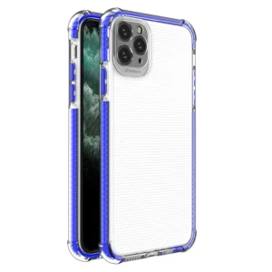 Spring Armor clear TPU gel rugged protective cover with colorful frame for iPhone 11 Pro Max blueeng