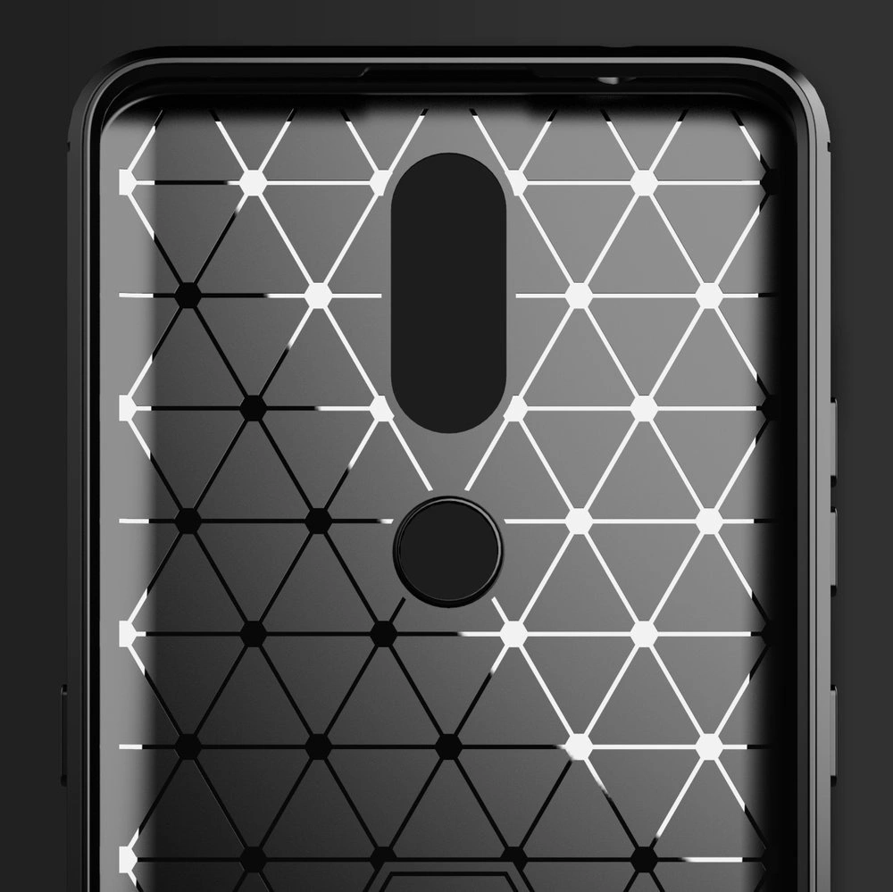 Carbon Case Flexible Cover TPU Case for Nokia 2.4 blackeng