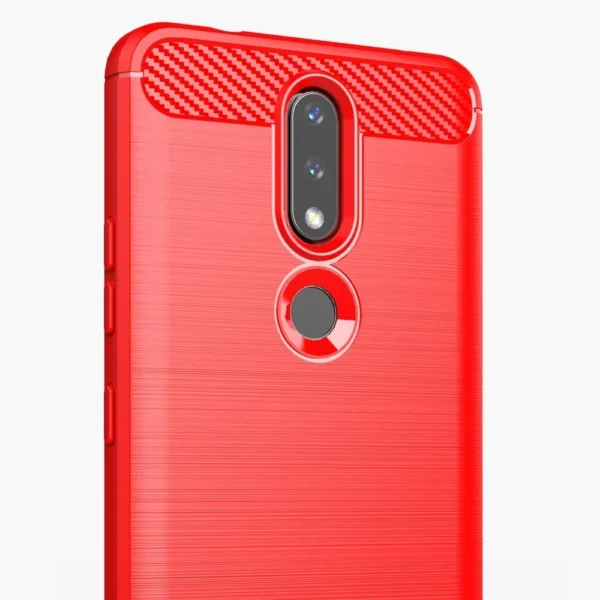 Carbon Case Flexible Cover TPU Case for Nokia 2.4 blackeng