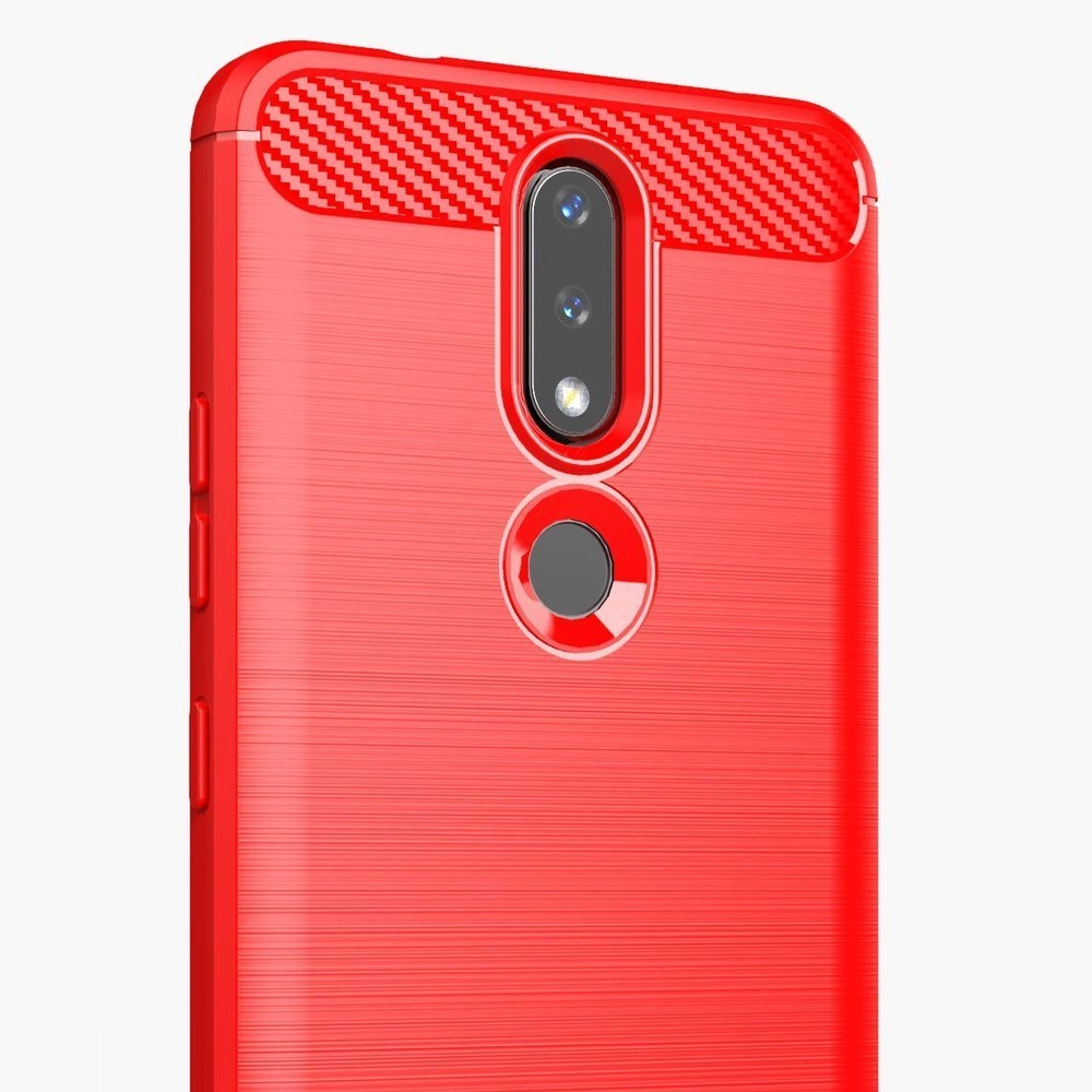 Carbon Case Flexible Cover TPU Case for Nokia 2.4 blackeng