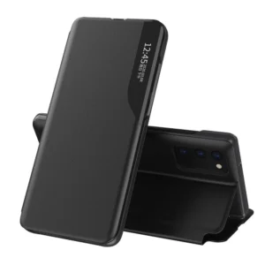 Eco Leather View Case elegant bookcase type case with kickstand for Samsung Galaxy A02s EU blackeng