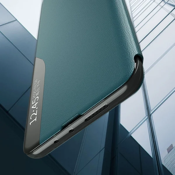 Eco Leather View Case elegant bookcase type case with kickstand for Samsung Galaxy A02s EU blackeng