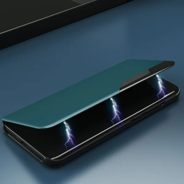 Eco Leather View Case elegant bookcase type case with kickstand for Samsung Galaxy A02s EU blackeng
