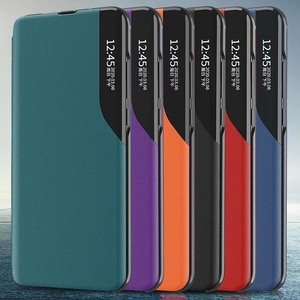 Eco Leather View Case elegant bookcase type case with kickstand for Samsung Galaxy A02s EU blackeng