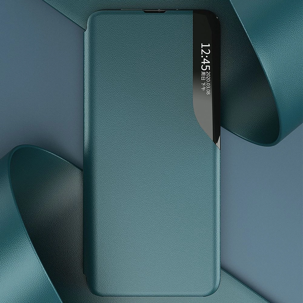 Eco Leather View Case elegant bookcase type case with kickstand for Samsung Galaxy A02s EU blackeng