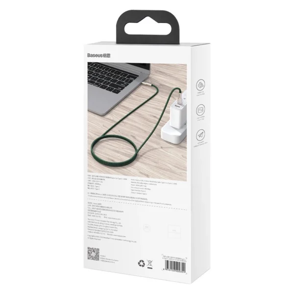 Baseus Cafule Series Metal Data USB-C / USB-C PD QC SCP 100W 5A 2 m cable - greeneng
