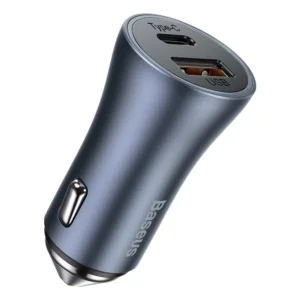 Baseus Golden Contactor Pro fast car charger USB Type C / USB 40 W Power Delivery 3.0 Quick Charge 4 + SCP FCP AFC gray (CCJD-0G)eng