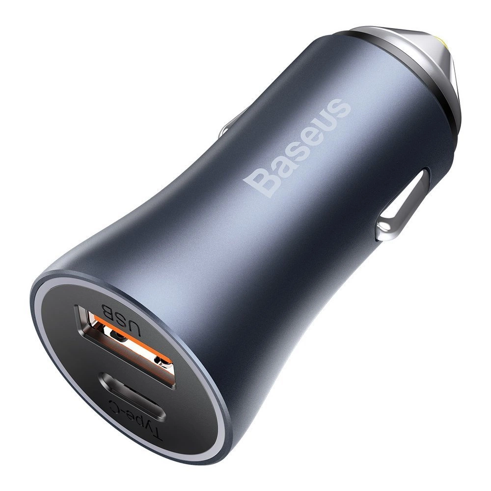 Baseus Golden Contactor Pro fast car charger USB Type C / USB 40 W Power Delivery 3.0 Quick Charge 4 + SCP FCP AFC gray (CCJD-0G)eng