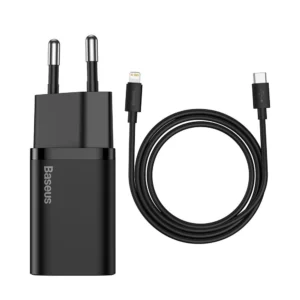 Baseus Super Si 1C fast charger USB Type C 20W Power Delivery + USB Type C - Lightning cable 1m black (TZCCSUP-B01)eng