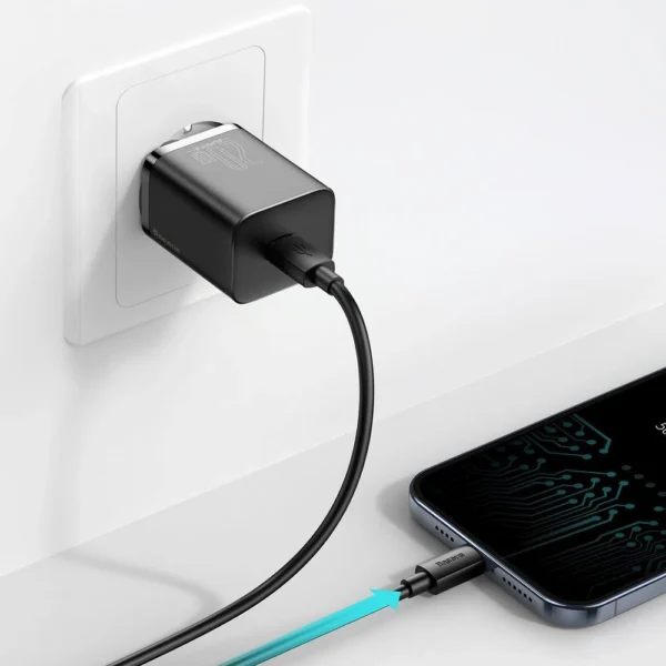 Baseus Super Si 1C fast charger USB Type C 20W Power Delivery + USB Type C - Lightning cable 1m black (TZCCSUP-B01)eng