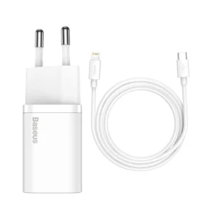 Baseus Super Si 1C fast charger USB Type C 20W Power Delivery + USB Type C - Lightning cable 1m white (TZCCSUP-B02)eng