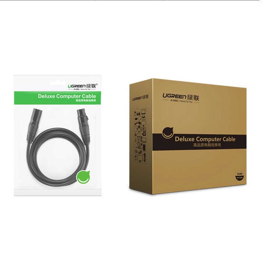 Ugreen AV130 66716 audio XLR (female) - XLR (male) cable for microphone / amplifier 1m - blackeng