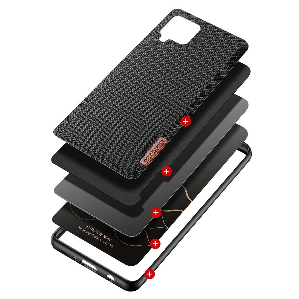 Dux Ducis Fino case covered with nylon material for Samsung Galaxy A42 5G blackeng