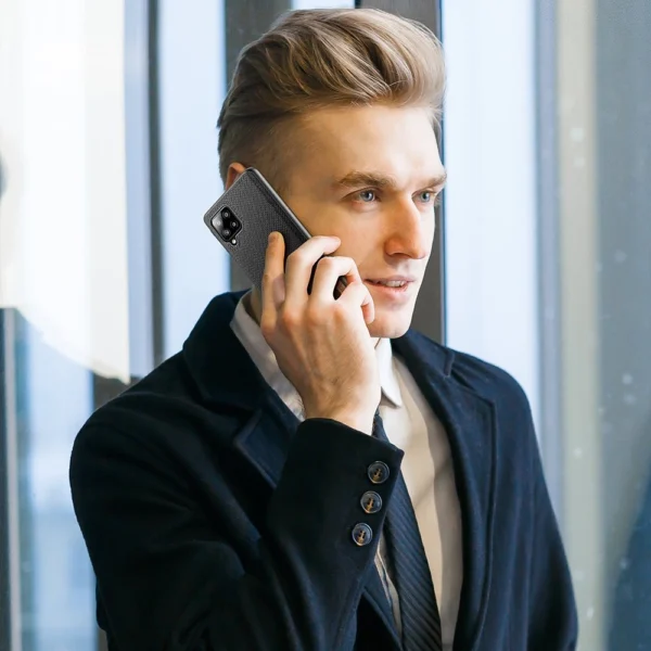 Dux Ducis Fino case covered with nylon material for Samsung Galaxy A42 5G blackeng