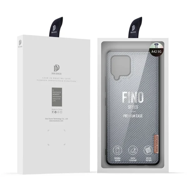 Dux Ducis Fino case covered with nylon material for Samsung Galaxy A42 5G grayeng