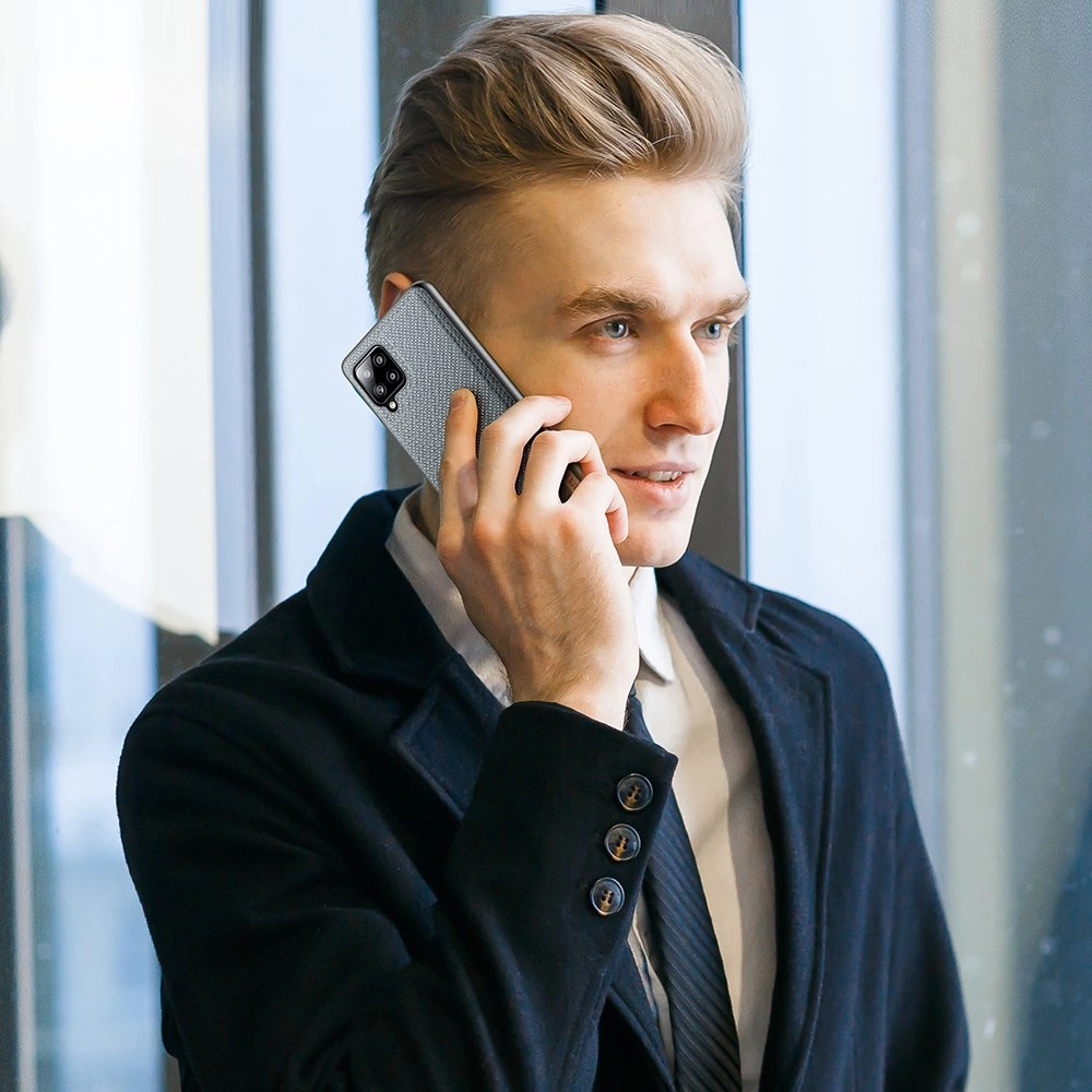 Dux Ducis Fino case covered with nylon material for Samsung Galaxy A42 5G grayeng