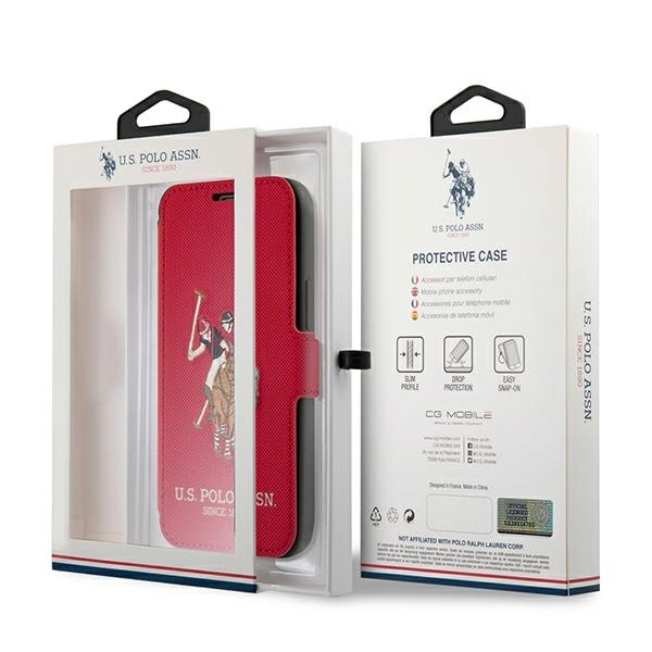 US Polo USFLBKP12LPUGFLRE iPhone 12 Pro Max 6,7" czerwony/red book Polo Embroidery Collectioneng
