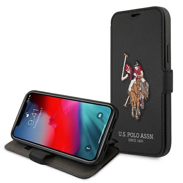 US Polo USFLBKP12SPUGFLBK iPhone 12 mini 5,4" czarny/black book Polo Embroidery Collectioneng
