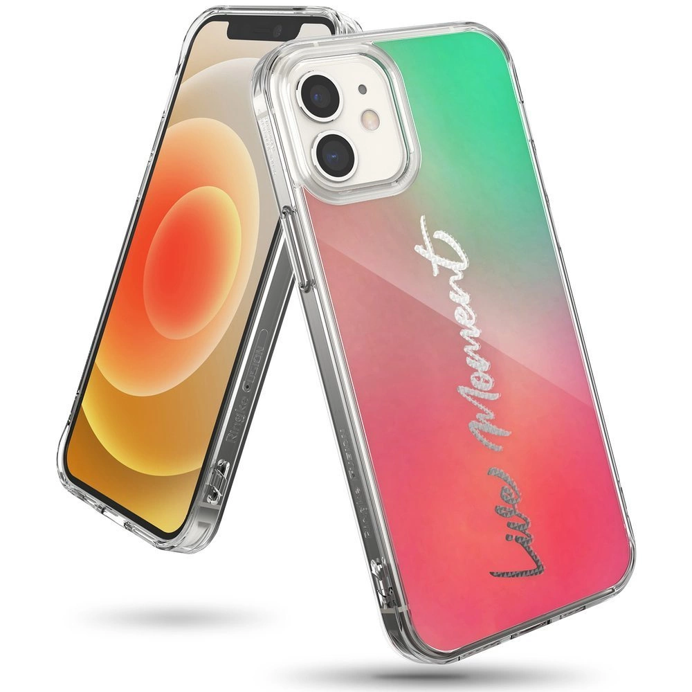 Ringke Fusion Design PC Case with TPU Bumper for iPhone 12 mini pink-green (GNAP0020)eng