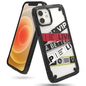 Ringke Fusion X Design durable PC Case with TPU Bumper for iPhone 12 mini black (Ticket band) (XDAP0019)eng