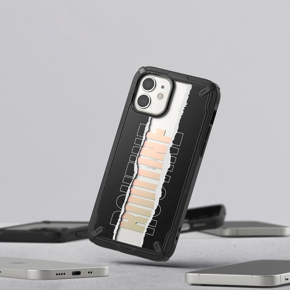 Ringke Fusion X Design durable PC Case with TPU Bumper for iPhone 12 mini black (Routine) (XDAP0020)eng