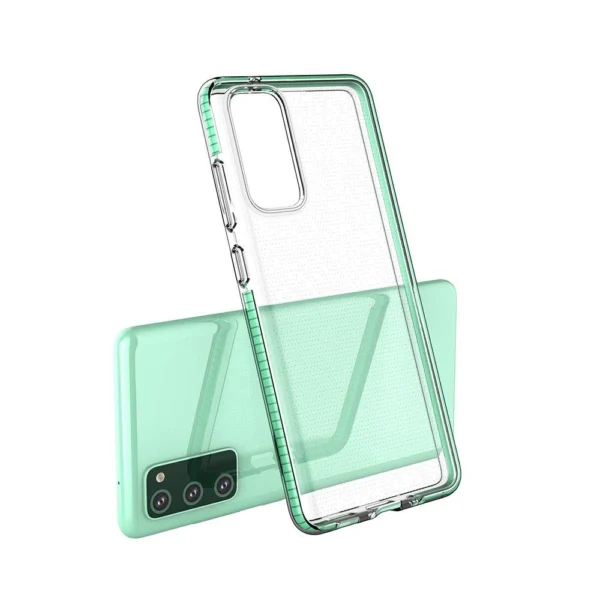 Spring Case clear TPU gel protective cover with colorful frame for Samsung Galaxy S21 Ultra 5G yelloweng