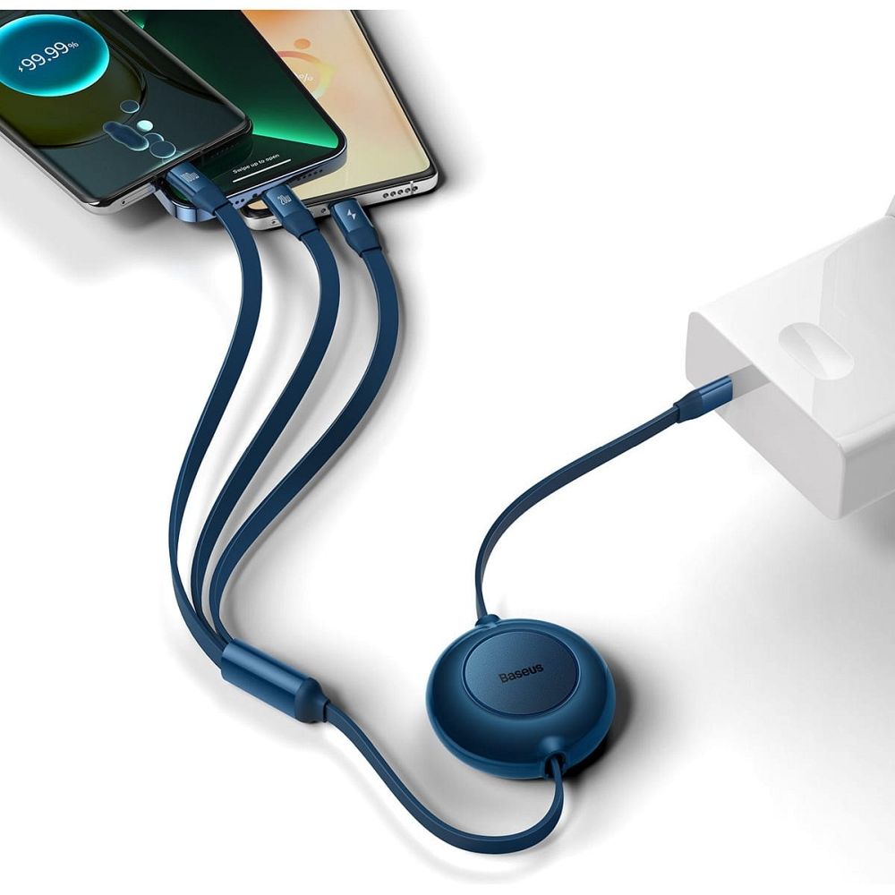 BASEUS cable 3in1 Type C to Micro USB / Lightning / Type C PD QC4.0 3,5A 100W CAMJ010203 1,1 blue