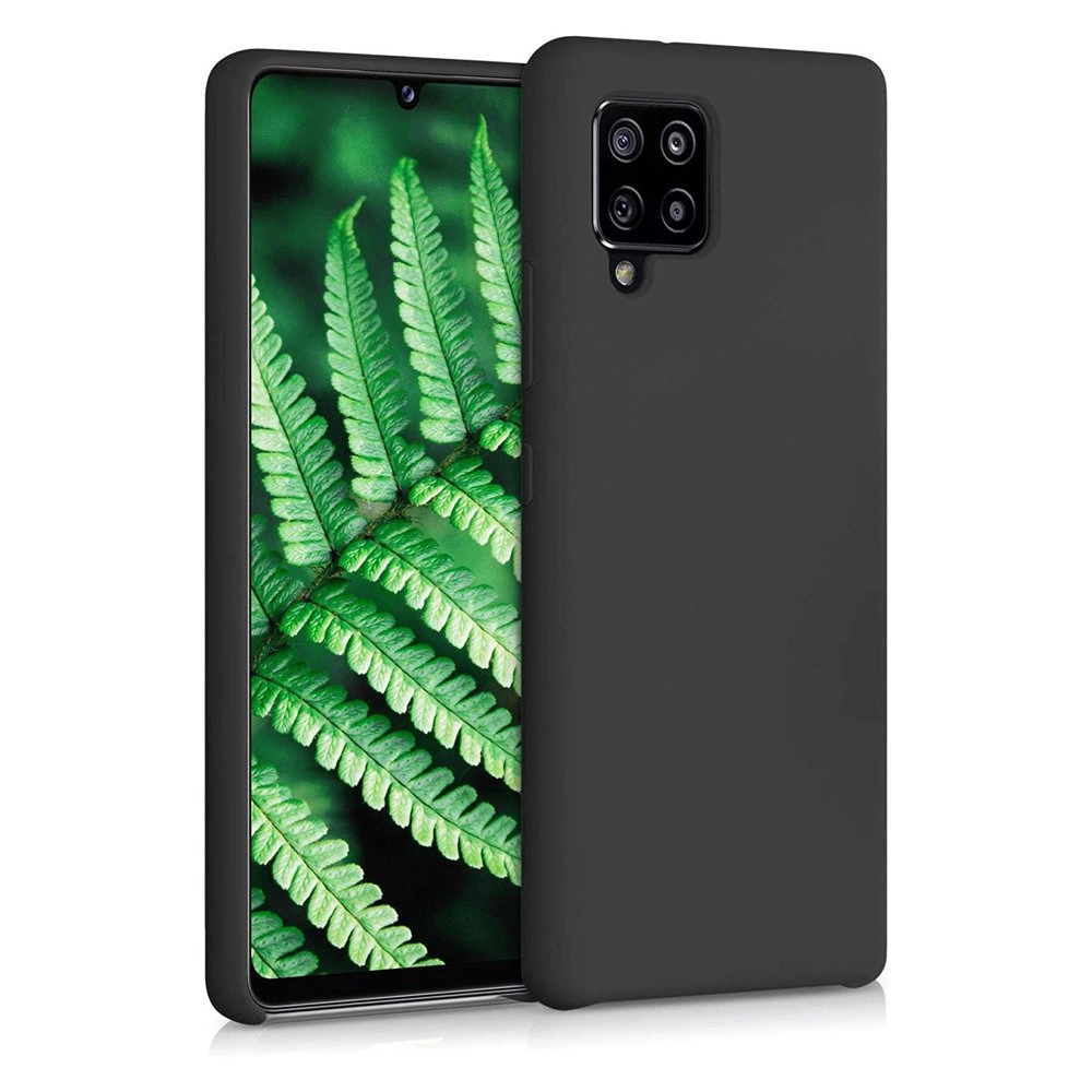 Silicone Case Soft Flexible Rubber Cover for Samsung Galaxy A42 5G blackeng