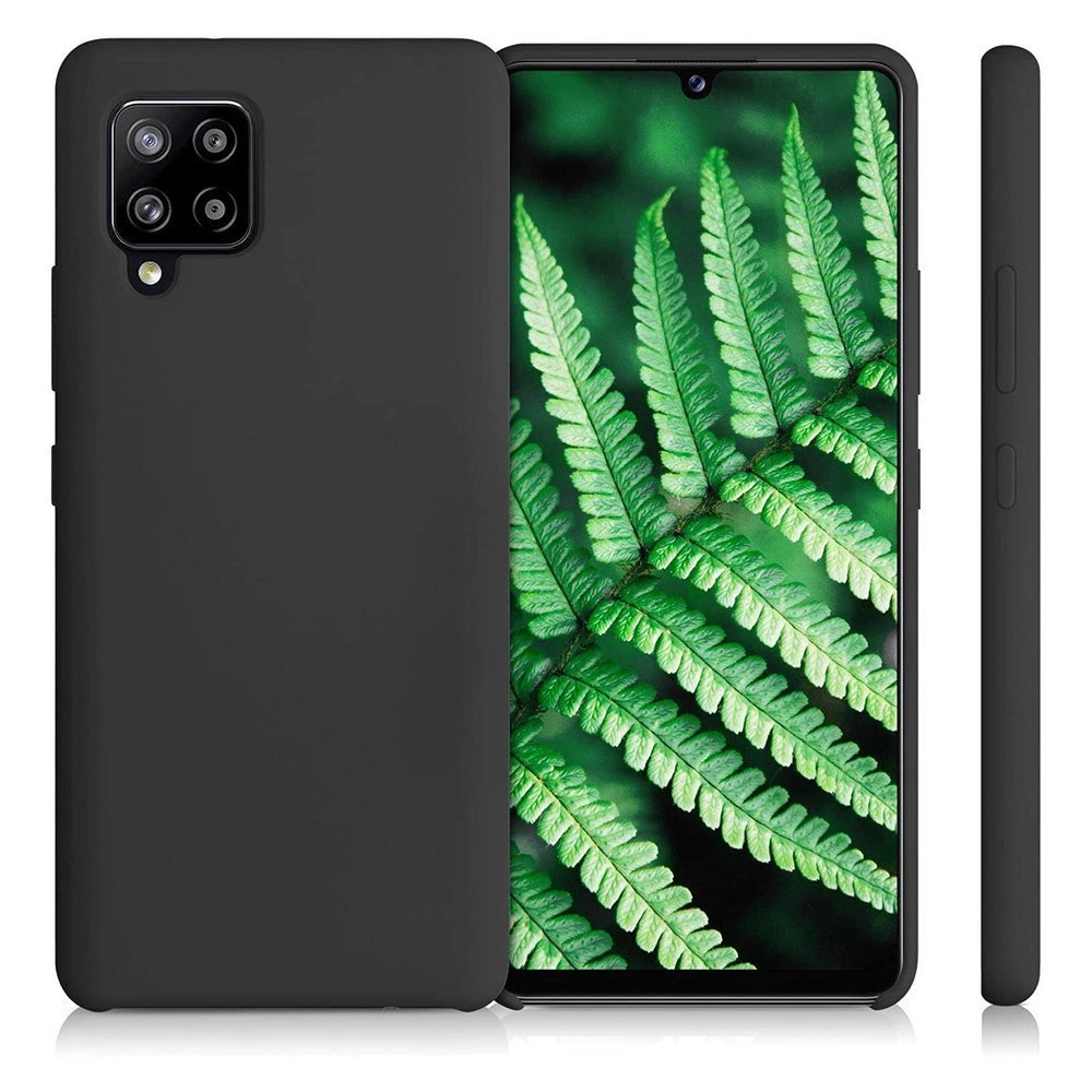 Silicone Case Soft Flexible Rubber Cover for Samsung Galaxy A42 5G blackeng