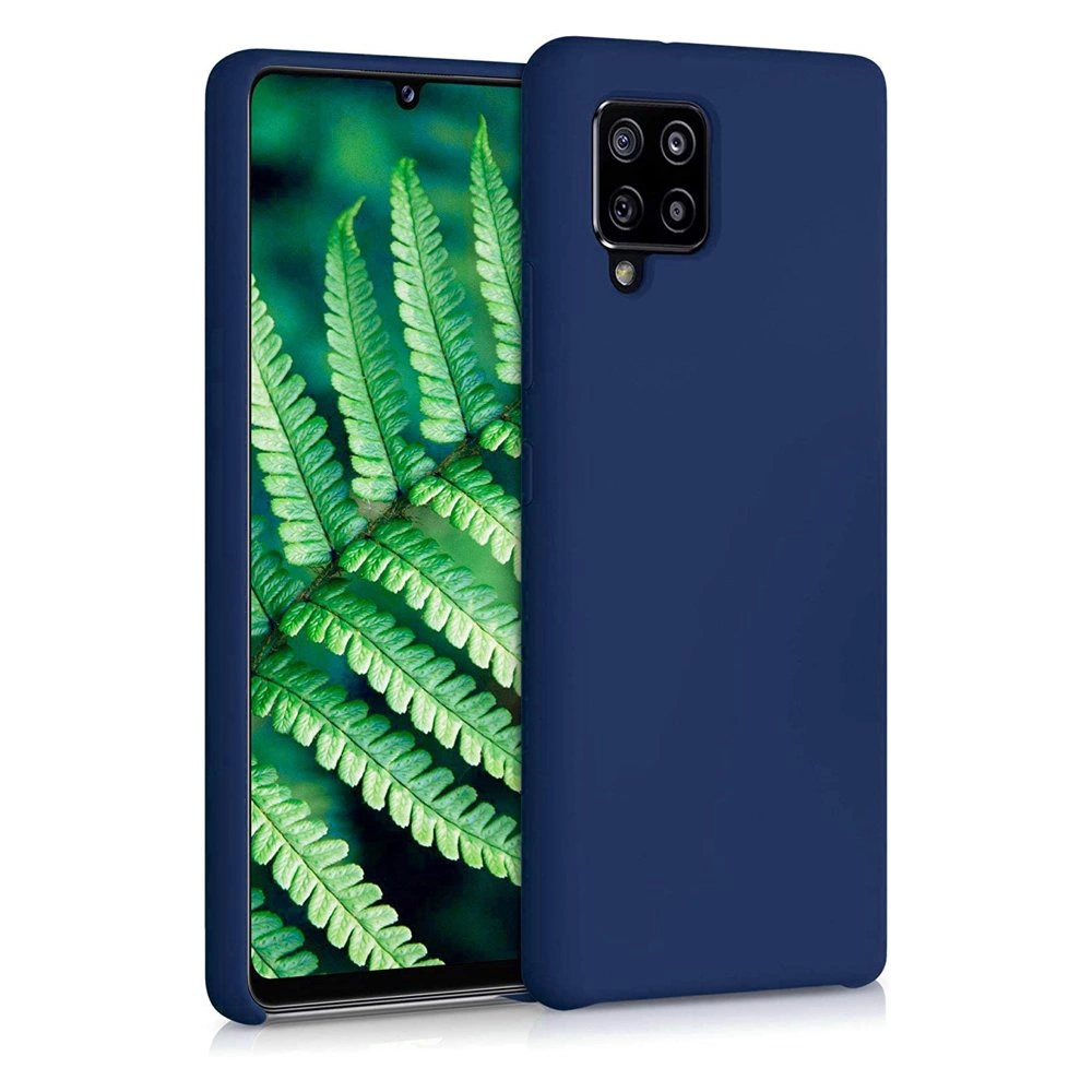 Silicone Case Soft Flexible Rubber Cover for Samsung Galaxy A42 5G blueeng