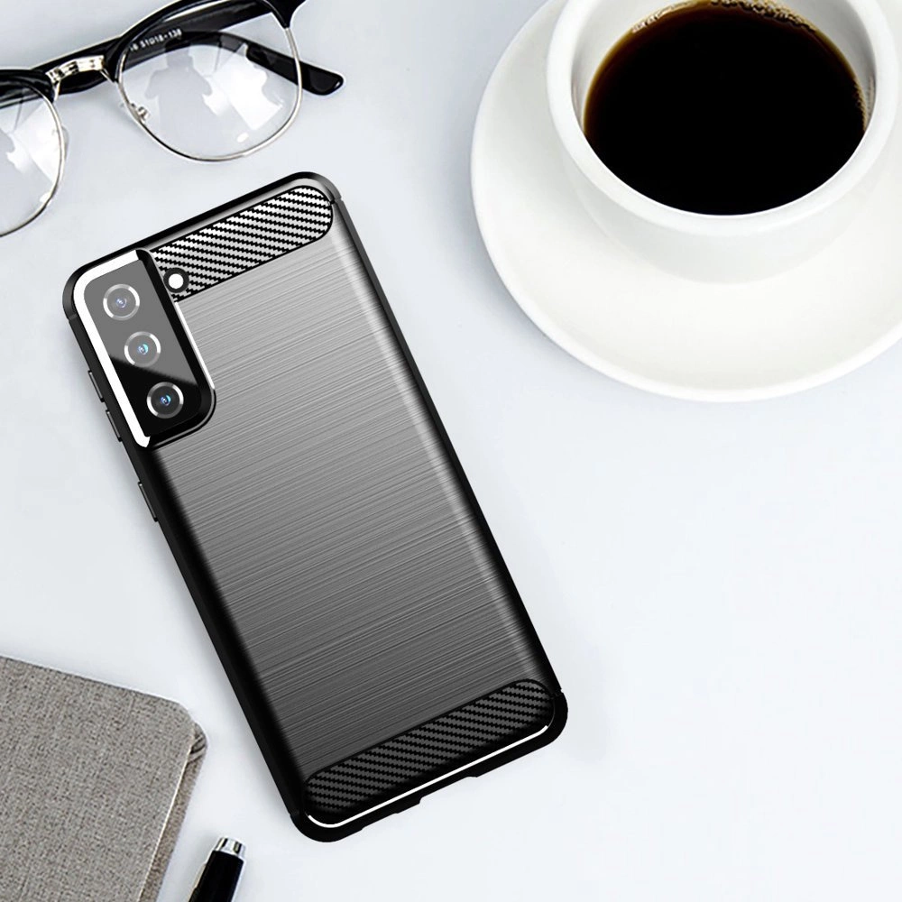 Carbon Case Flexible Cover TPU Case for Samsung Galaxy S21+ 5G (S21 Plus 5G) blueeng