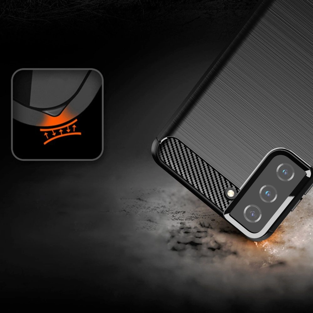Carbon Case Flexible Cover TPU Case for Samsung Galaxy S21+ 5G (S21 Plus 5G) blueeng