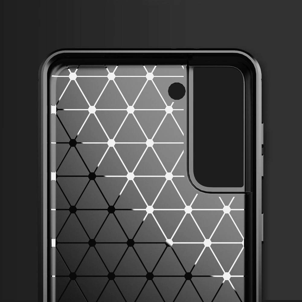Carbon Case Flexible Cover TPU Case for Samsung Galaxy S21+ 5G (S21 Plus 5G) blueeng