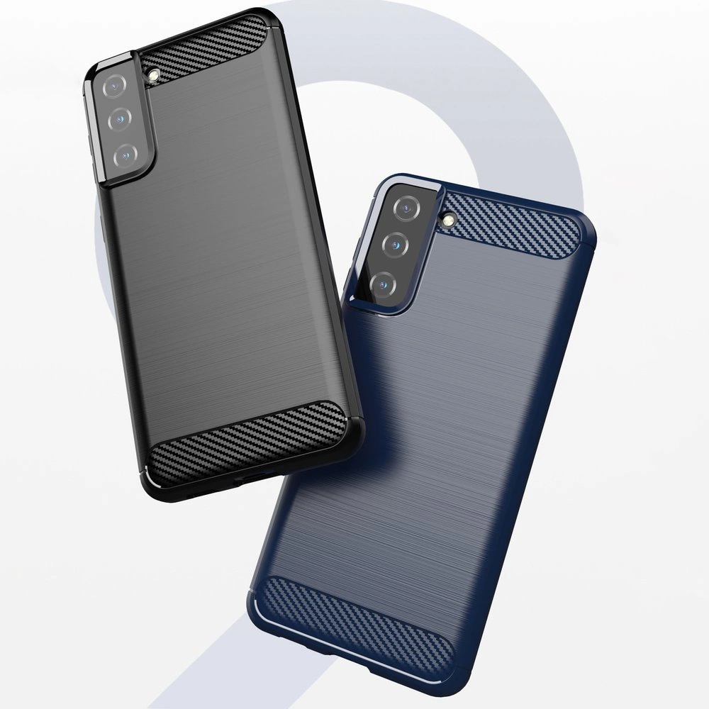 Carbon Case Flexible Cover TPU Case for Samsung Galaxy S21+ 5G (S21 Plus 5G) blueeng
