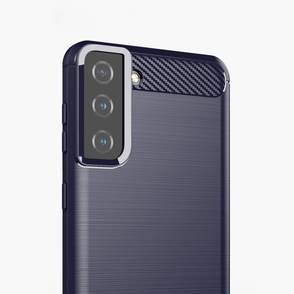 Carbon Case Flexible Cover TPU Case for Samsung Galaxy S21+ 5G (S21 Plus 5G) blueeng
