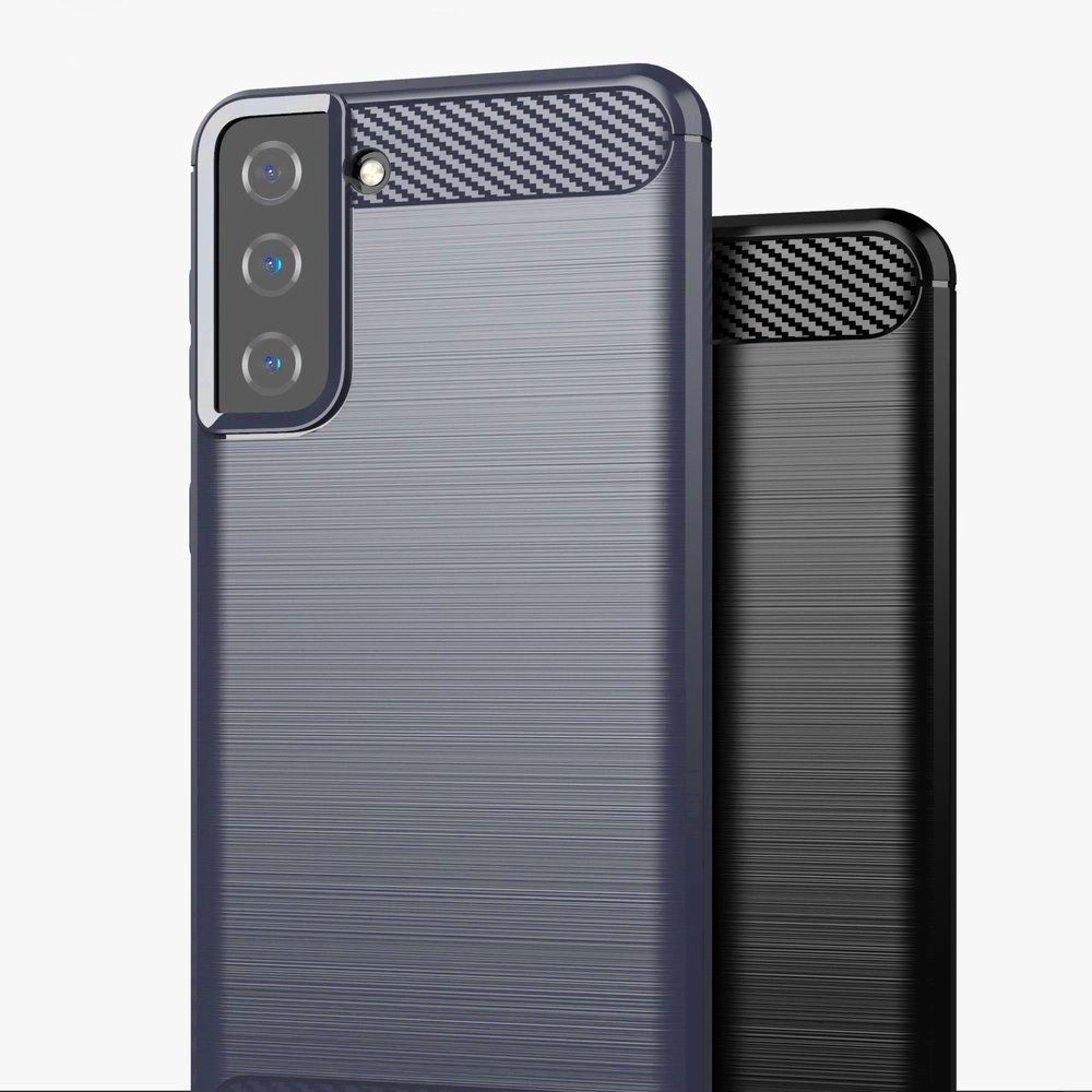 Carbon Case Flexible Cover TPU Case for Samsung Galaxy S21+ 5G (S21 Plus 5G) blueeng