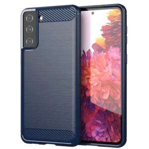 Carbon Case Flexible Cover TPU Case for Samsung Galaxy S21+ 5G (S21 Plus 5G) blueeng