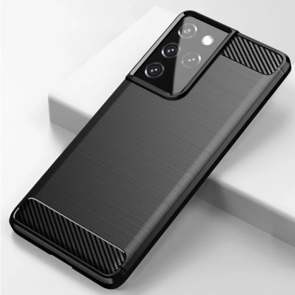Carbon Case Flexible Cover TPU Case for Samsung Galaxy S21 Ultra 5G blueeng
