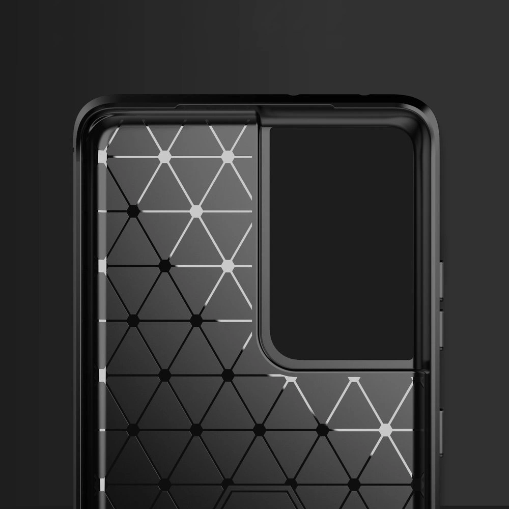 Carbon Case Flexible Cover TPU Case for Samsung Galaxy S21 Ultra 5G blueeng