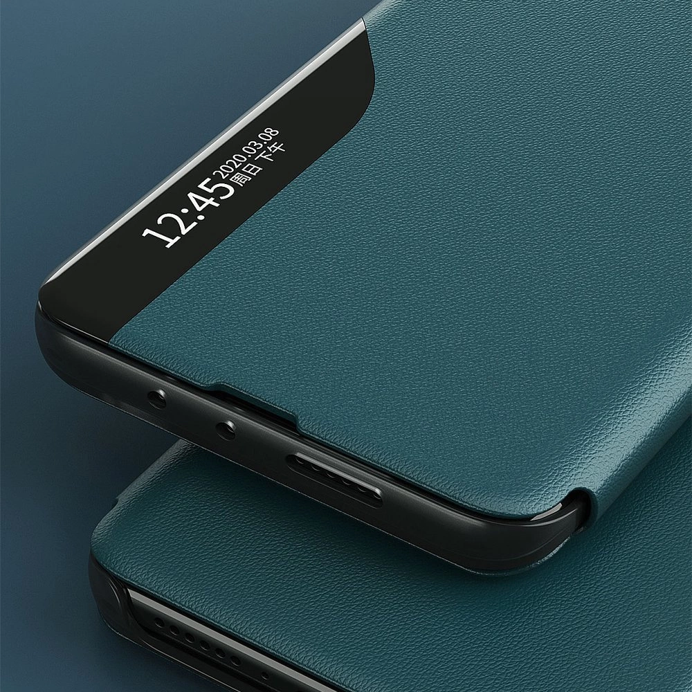 Eco Leather View Case elegant bookcase type case with kickstand for Samsung Galaxy A52s 5G / A52 5G / A52 4G blackeng