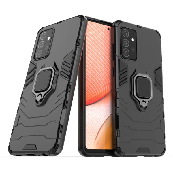 Ring Armor Case Kickstand Tough Rugged Cover for Samsung Galaxy A72 4G blackeng