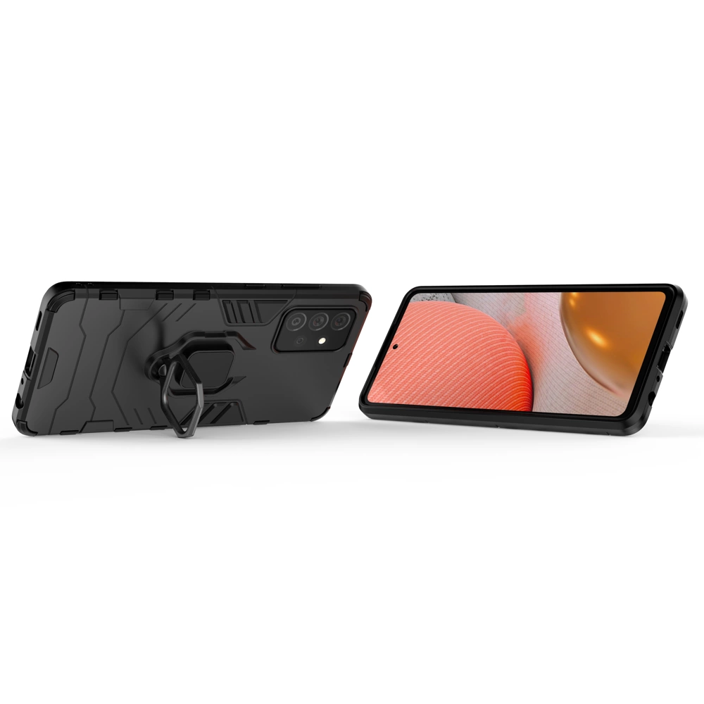 Ring Armor Case Kickstand Tough Rugged Cover for Samsung Galaxy A72 4G blackeng