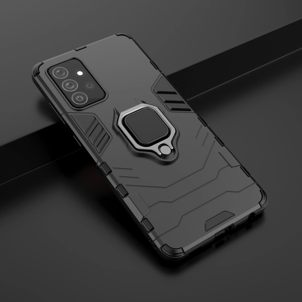 Ring Armor Case Kickstand Tough Rugged Cover for Samsung Galaxy A72 4G blackeng