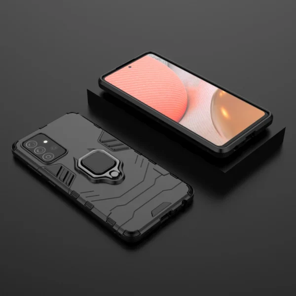 Ring Armor Case Kickstand Tough Rugged Cover for Samsung Galaxy A72 4G blackeng