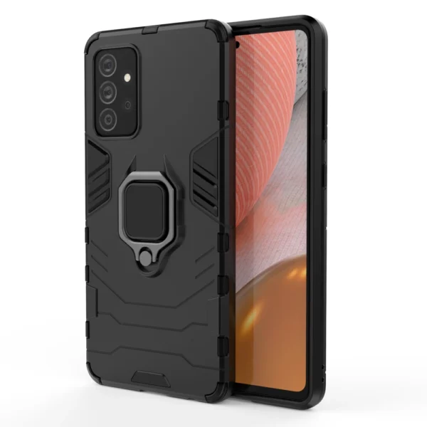 Ring Armor Case Kickstand Tough Rugged Cover for Samsung Galaxy A72 4G blackeng