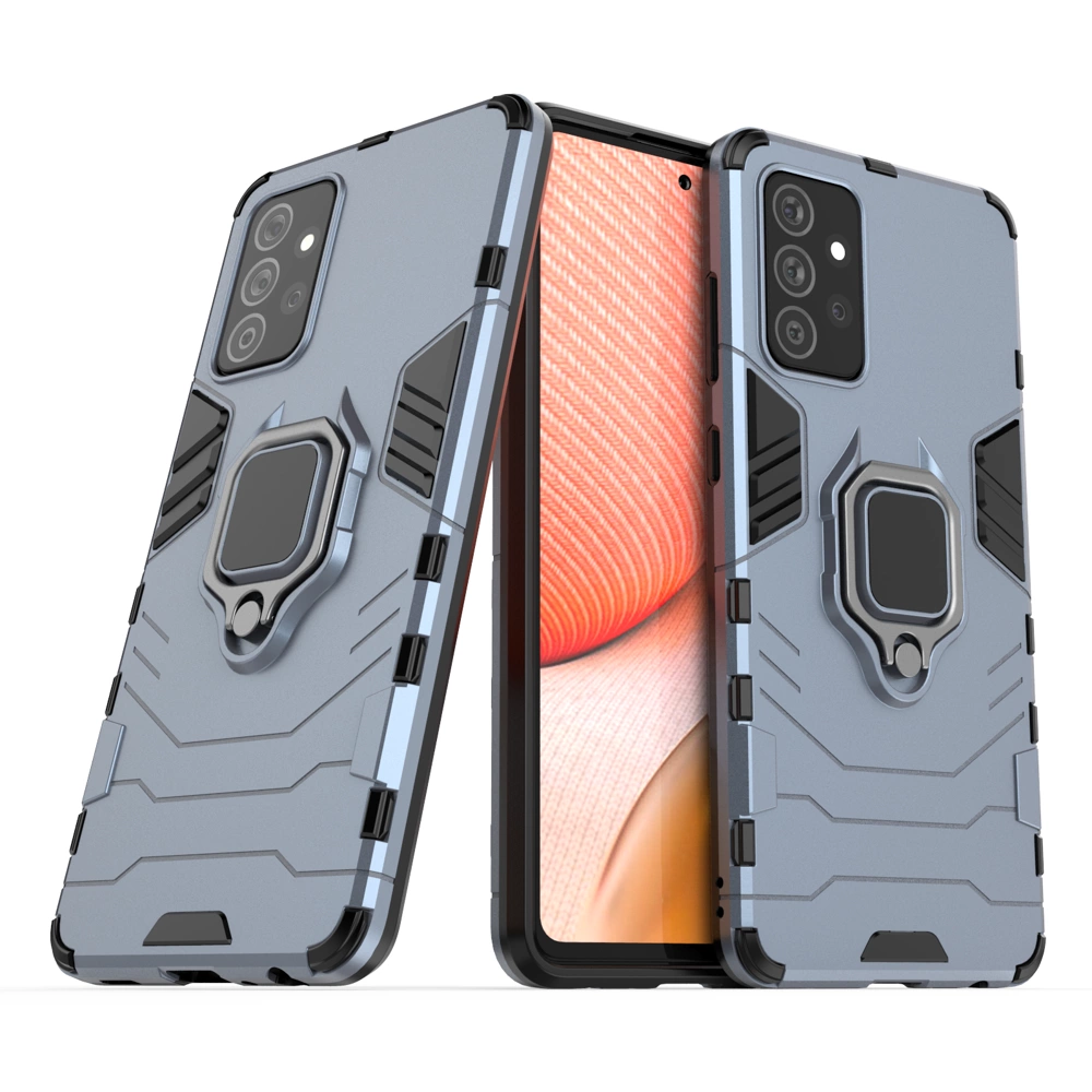 Ring Armor Case Kickstand Tough Rugged Cover for Samsung Galaxy A72 4G blueeng