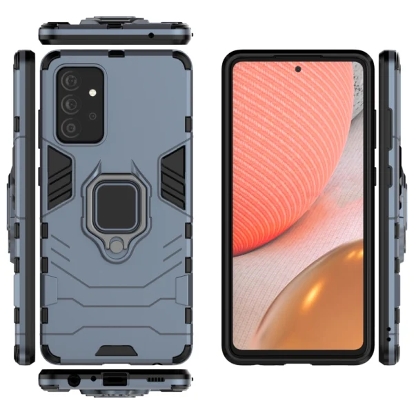 Ring Armor Case Kickstand Tough Rugged Cover for Samsung Galaxy A72 4G blueeng