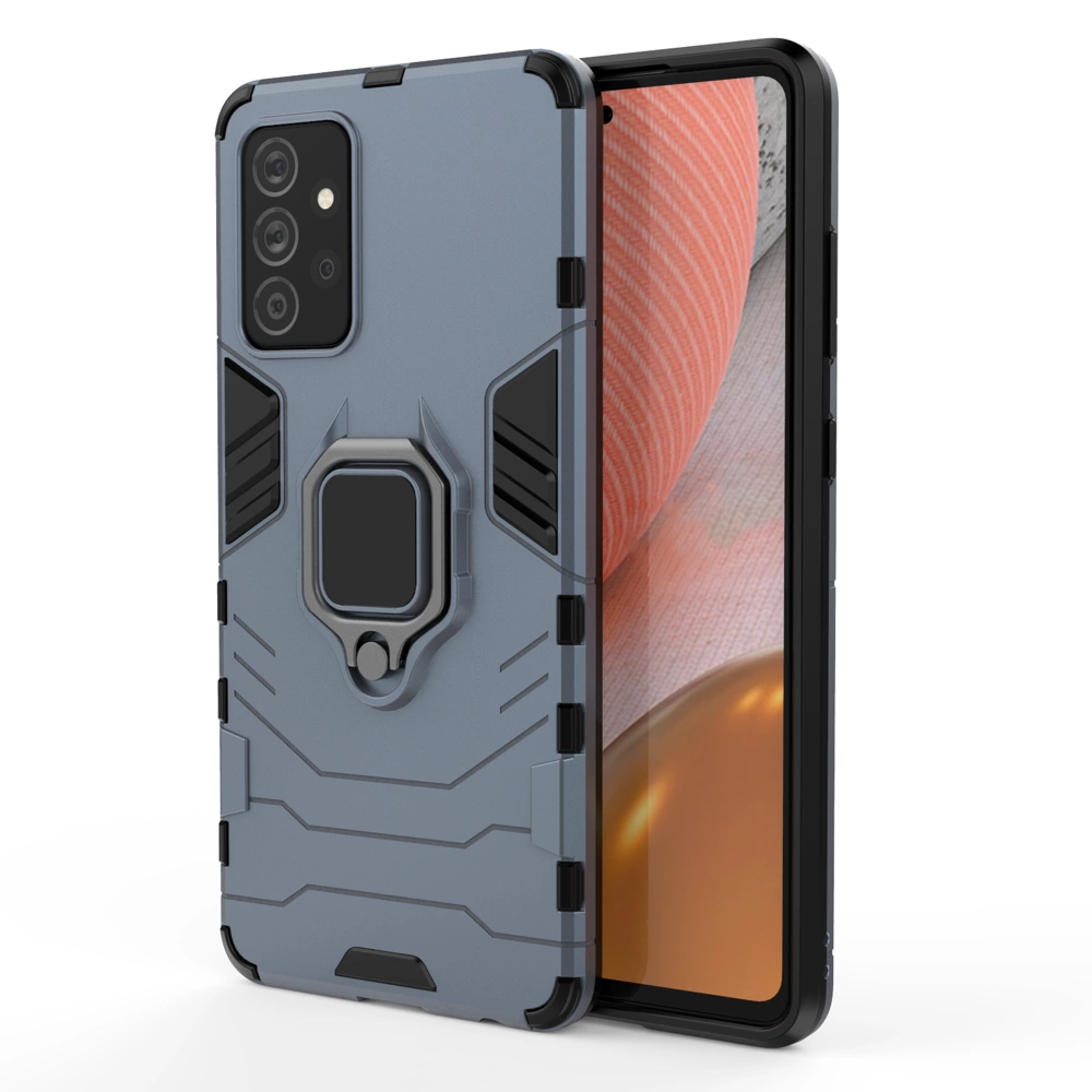 Ring Armor Case Kickstand Tough Rugged Cover for Samsung Galaxy A72 4G blueeng