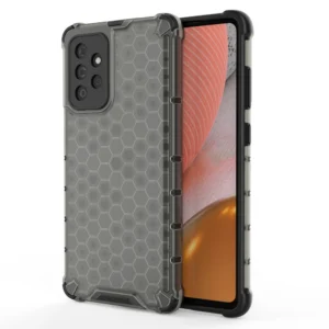 Honeycomb Case armor cover with TPU Bumper for Samsung Galaxy A72 4G blackeng
